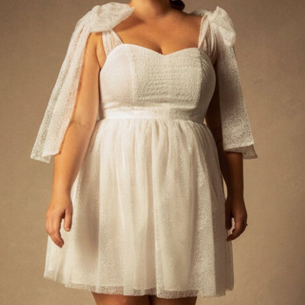 Bridal by ELOQUII Tie Shoulder Dress- 18W